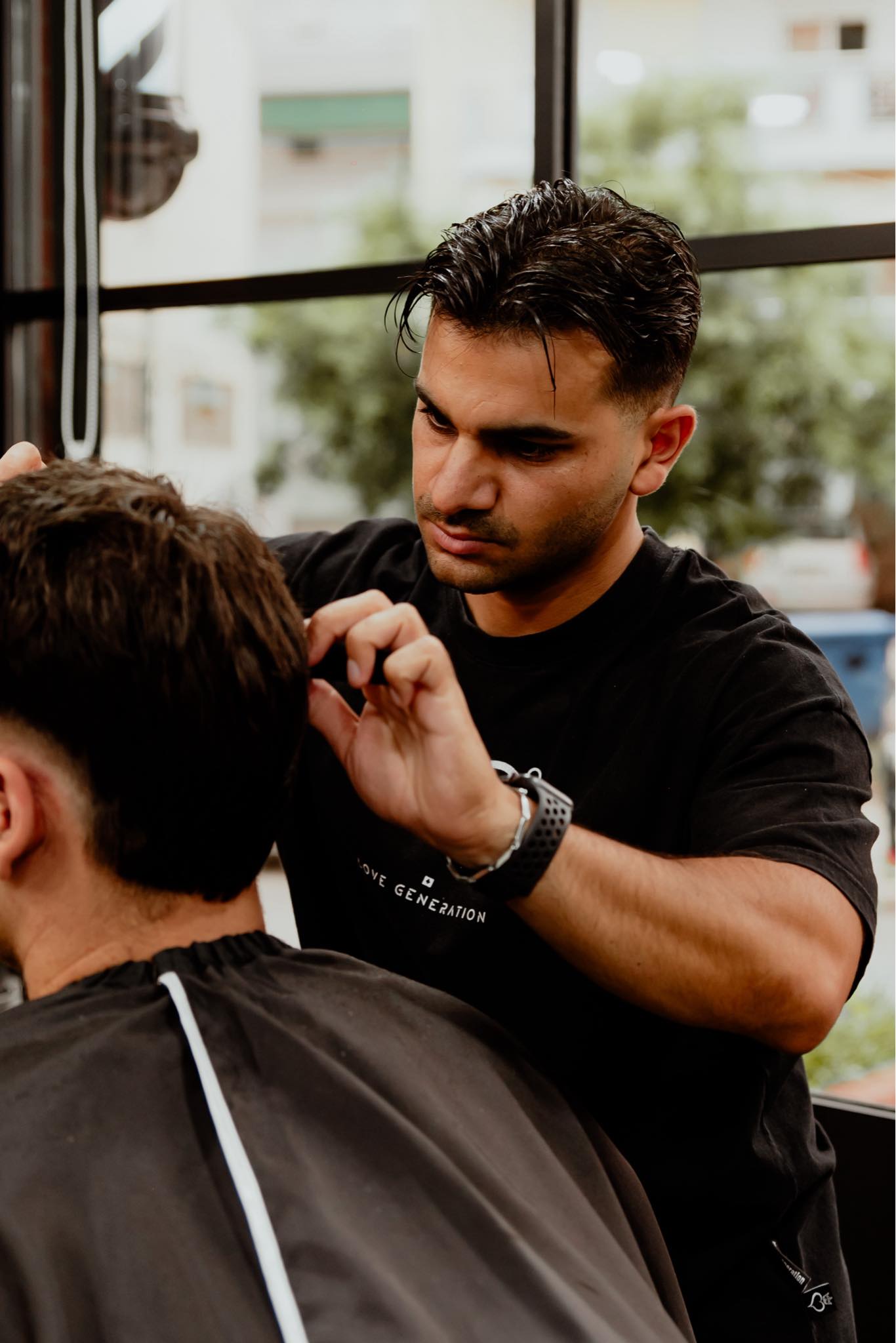 Barber at work
